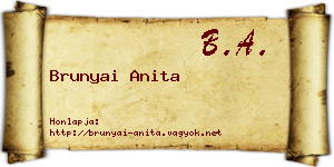 Brunyai Anita névjegykártya