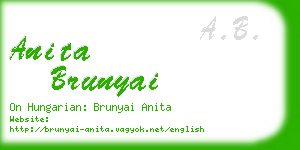 anita brunyai business card